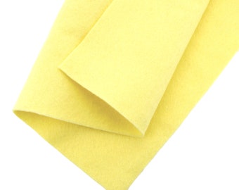 Soft Yellow 40% Merino Wool Blend Felt Crafting Sheets sz A4
