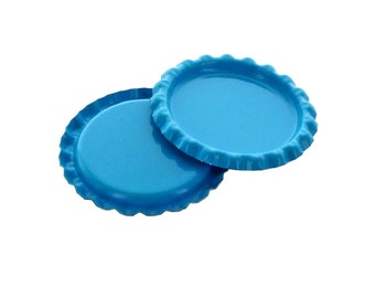 Flattened Turquoise Bottle Caps - Choose Quantity