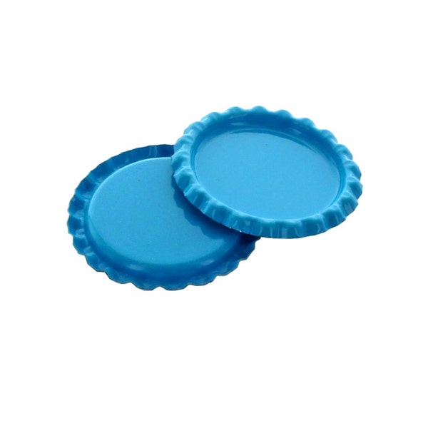 Flattened Turquoise Bottle Caps - Choose Quantity