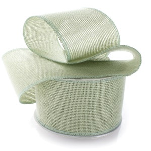 4" de large ruban de toile de jute non câblé vert sauge rustique clair tissage lâche rustique campagne ferme porte couronne base mariage automne Noël
