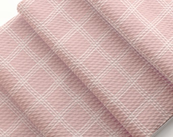 Dusty Rose Crisscross Plaid Liverpool Bullet Stretch Fabric by the Yard or 6" Strips