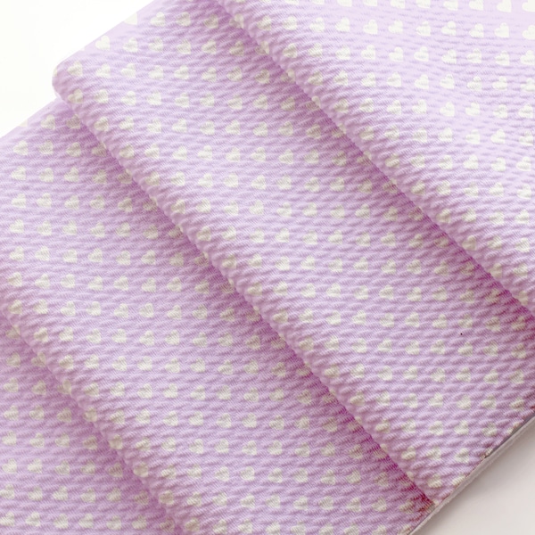 Lavender White Hearts Printed Liverpool Bullet Stretch Fabric by the Yard or 6 inch Strips