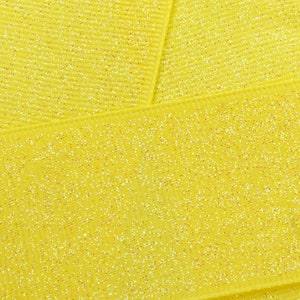 Lemon Yellow Dazzle Glitter Grosgrain Ribbon- Choose Width / Length