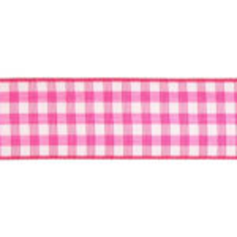 34 Hot Pink Gingham Plaid Ribbon