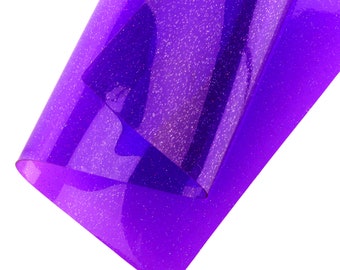 Transparante glittergelatineblaadjes paars