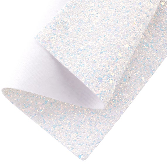 toonhoogte Aardrijkskunde dinsdag Chunky Glitter Fabric Sheets Iridescent White Ice - Etsy