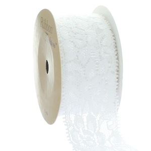 1,5 "weiße elastische Stretch-Spitzenborte Länge wählen