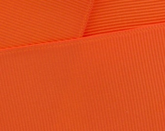 Orange Grosgrain Ribbon Solid Choose Width and Length