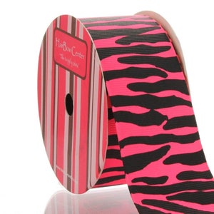 DÉGAGEMENT 1,5" Ruban Grosgrain Fruit de la Passion/Zèbre Noir Choisir la longueur