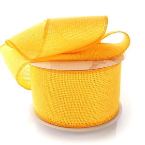 Ruban en toile de jute non filaire jaune soleil de 4 pouces de large, tissage ample, Base de couronne de porte de ferme rustique, été et printemps