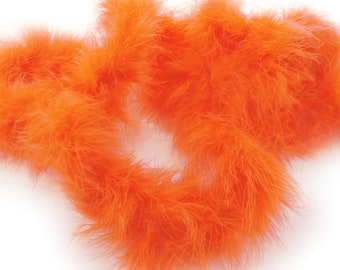 Orange Marabou Feather Boa 2 Yards (6 Feet)