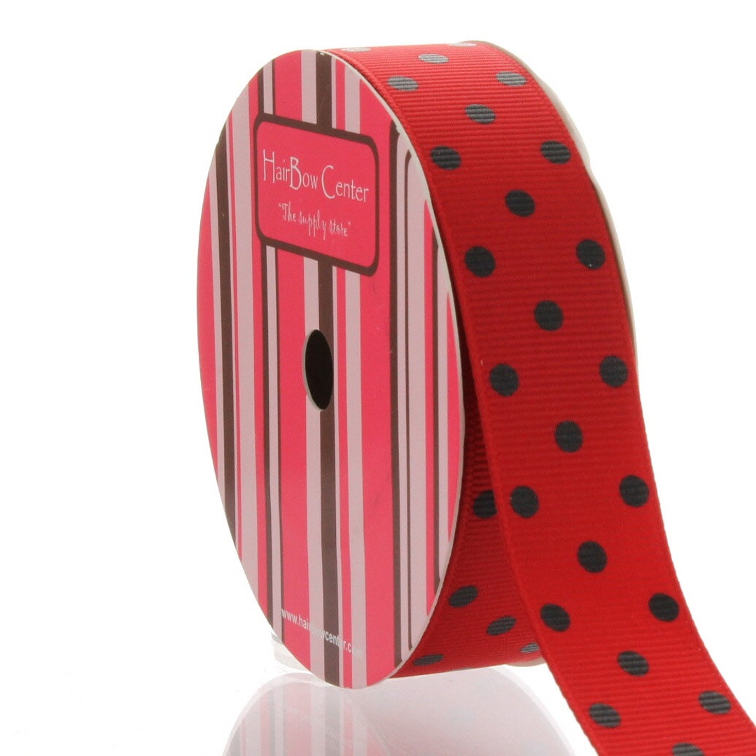 7/8 Inch Red/black Dot Grosgrain Ribbon Choose Length - Etsy