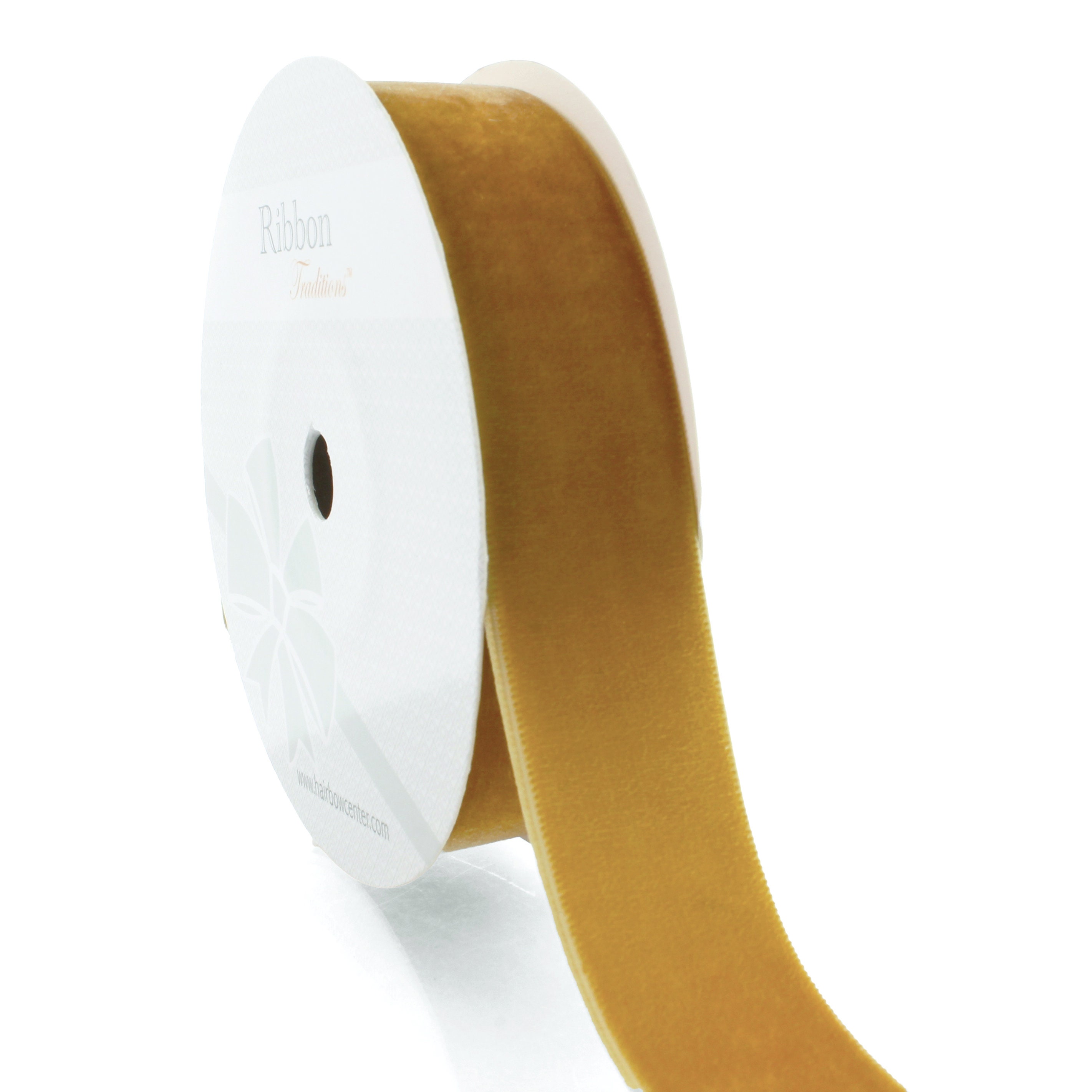 Wired Gold Velvet Ribbon 2.5 wide