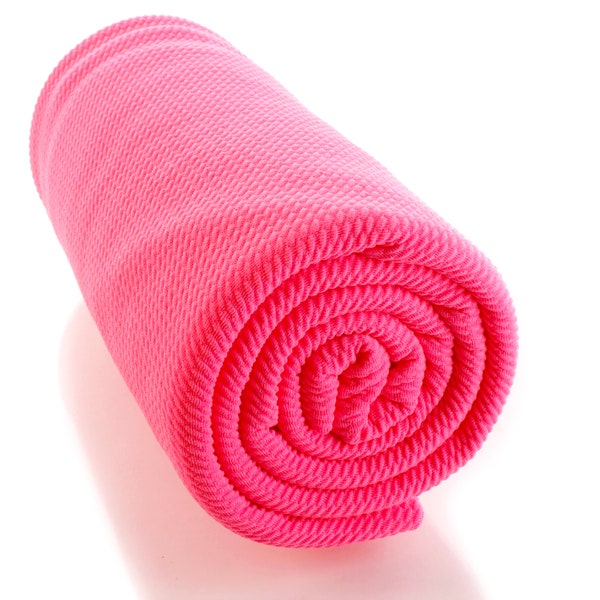 Neon Pink Solid Liverpool Bullet Stretch Fabric by the Yard or 6 inch Strips