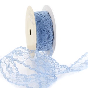 1 "Dusty Blue Lace Vintage ausgebogten Rand Zierteil, Länge wählen