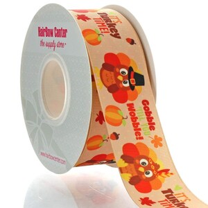 1,5 inch Turkey Time Grosgrain Ribbon - Kies lengte