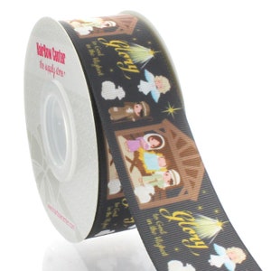 1.5 inch Christmas Nativity Grosgrain Ribbon Choose Length