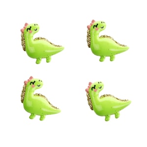 Enfeites de resina para artesanato com dinossauro Lil Green Dino (4 peças)