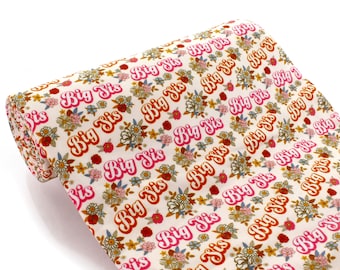 Big Sis Floral DBP 4-Way Stretch Fabric - Double Brushed Polyester by the 1/2 Yard or Yard