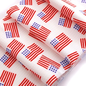 USA Flags Liverpool Bullet Stretch Fabric by the Yard or 6&quot; Strips