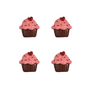 Schokolade Cupcake Cabochon Kunstharz Verzierungen (4 Stück)