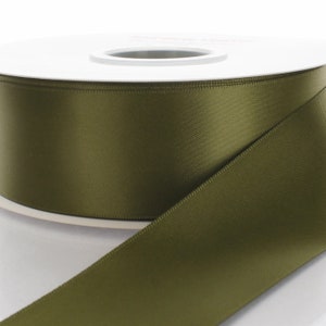 Moosgrünes Double Face Satin Band - Breite / Länge wählen