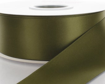 Moss Green Double Face Satin Ribbon - Choose Width / Length