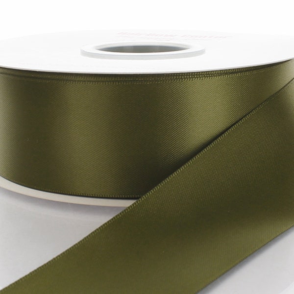 Moss Green Double Face Satin Ribbon - Choose Width / Length