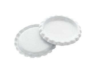 Flattened White Bottle Caps - Choose Quantity