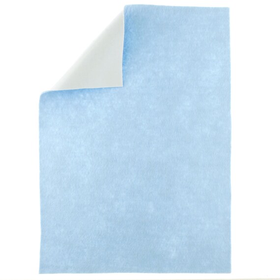 Light Blue 40% Merino Wool Blend Adhesive Felt Crafting Sheets Sz A4 