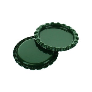 Flattened Dark Green Bottle Caps - Choose Quantity