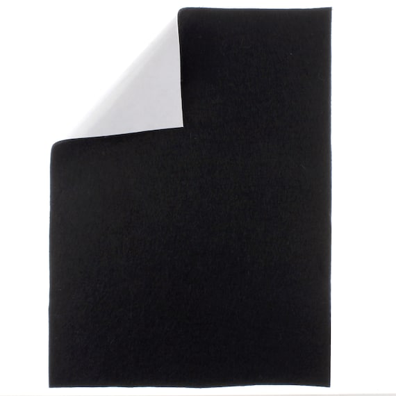 Black 40% Merino Wool Blend Adhesive Felt Crafting Sheets Sz A4 