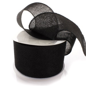 Ruban en toile de jute noir Non câblé de 4 pouces de large, tissage ample, Base de couronne de porte de ferme rustique, pour mariage et Halloween