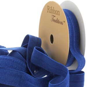 5/8 inch Fold Over Elastic (FOE) Ribbon 352 Royal Blue Choose Length