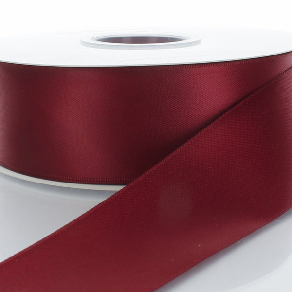 Maroon Double Face Satin Ribbon - Choose Width / Length