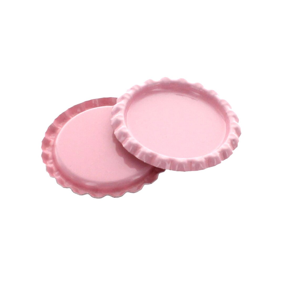 Flattened Pink Bottle Caps Choose Quantity Etsy