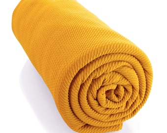 Mustard Yellow Solid Liverpool Bullet Stretch Fabric by the Yard or 6 inch Strips