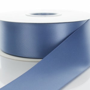 Antiekblauw dubbelzijdig satijnen lint - kies breedte/lengte