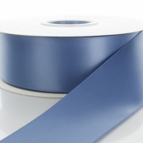 Antique Blue Double Face Satin Ribbon - Choose Width / Length