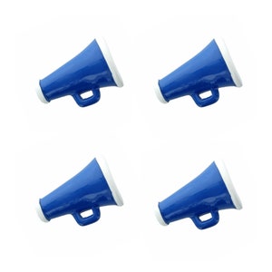 Royal Blue Cheer Megaphone Flatback Resin Craft Embellishment Deco-Resins (4 pcs)