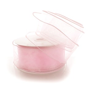 Fita com fio de organza pura rosa nupcial florista #40 #9 2,5 "1,5" buquê floral de casamento bebê férias de inverno