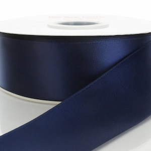 Navy Double Face Satin Band - Breite / Länge wählen