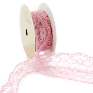 1&quot; Dusty Rose Lace Vintage Scalloped Edge Trim Choose Length
