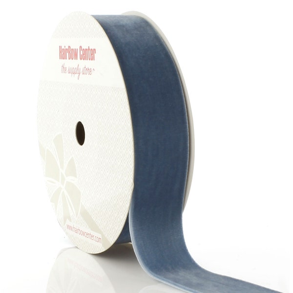 Antique Blue Velvet Ribbon - Choose Width / Length