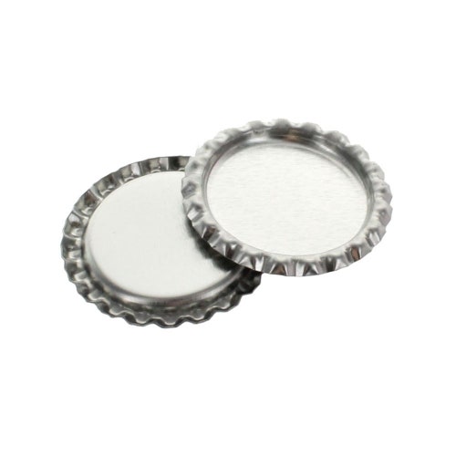 Flattened Black Bottle Caps Choose Quantity Etsy