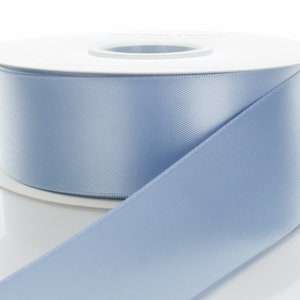Smoky Blue Double Face Satin Ribbon - Choose Width / Length