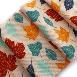 Vintage Fall Leaves Liverpool Bullet Stretch Fabric by the Yard or 6 inch Strips
