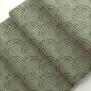 Moss Green Boho Leaf Liverpool Bullet Stretch Fabric by the Yard or 6 inch Strips