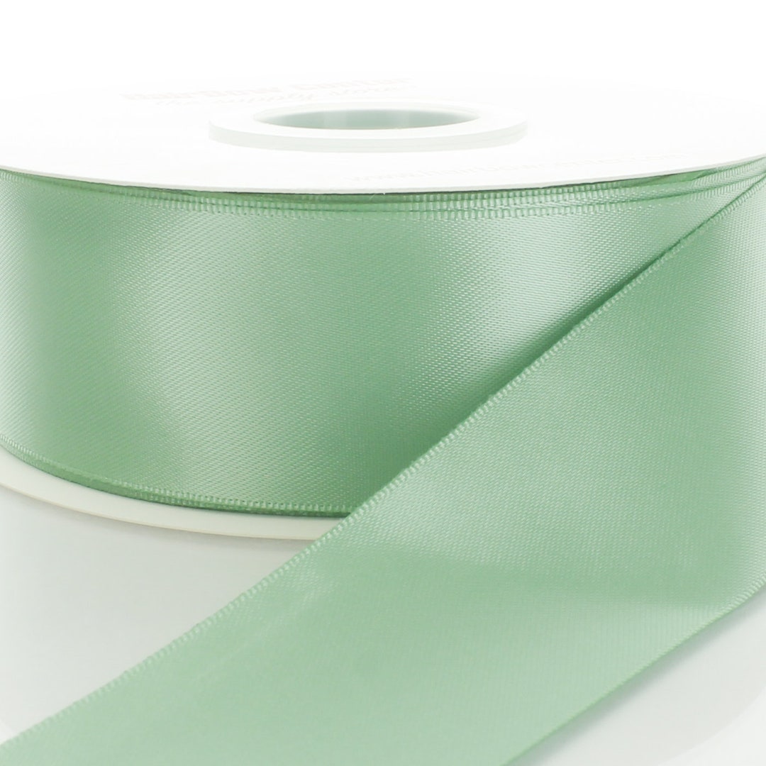 Premium Pastel double faced satin ribbon (1.5 inch)- Light Green