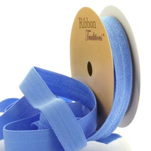 5/8&quot; Fold Over Elastic (FOE) Ribbon 458 Cornflower Blue -  Choose Length